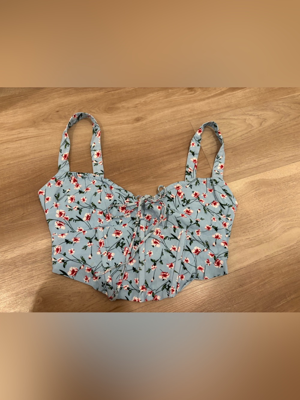 Bardot Floral Corset Crop Top